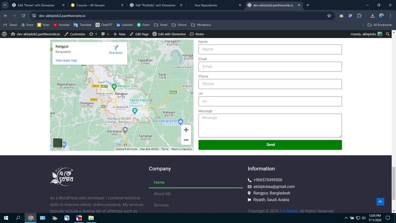 Google Map & Contact Form